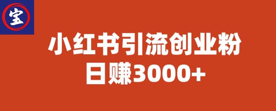 宝哥小红书引流创业粉，日赚3000+【揭秘】-千城资源网