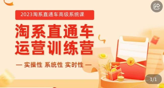 冠东·2023淘系直通车高级系统课，​实操性，系统性，实时性，直通车完整体系教学-千城资源网