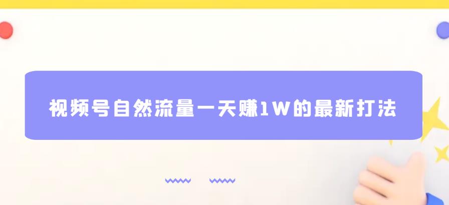 视频号自然流量一天赚1W的最新打法，基本0投资【揭秘】-千城资源网