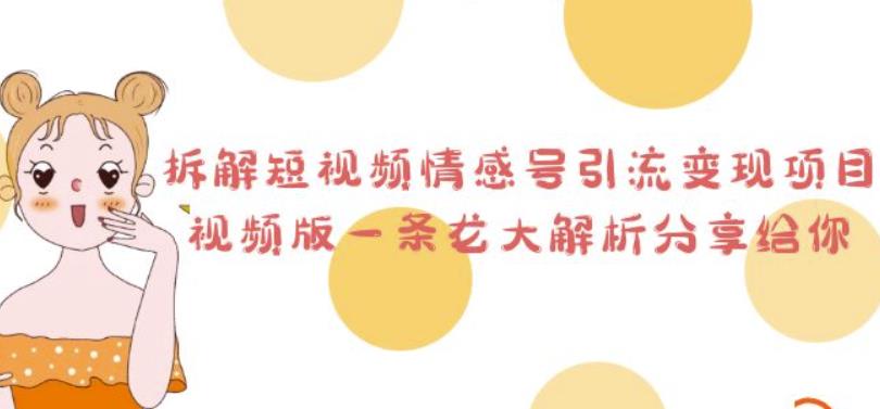 拆解短视频情感号引流变现项目，视频版一条龙大解析分享给你-千城资源网