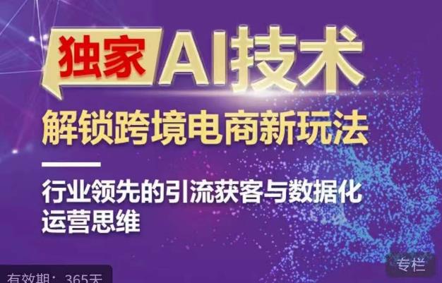 独家AI技术&ChatGPT解锁跨境电商新玩法，行业领先的引流获客与数据化运营思维-千城资源网
