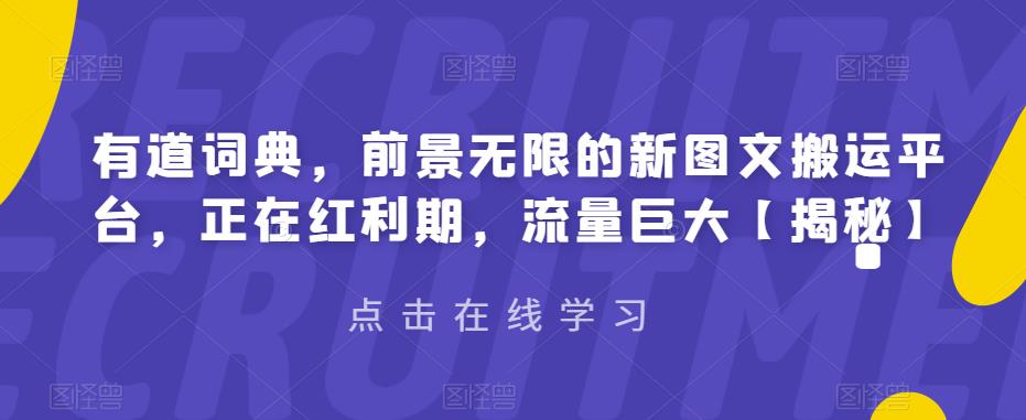 有道词典，前景无限的新图文搬运平台，正在红利期，流量巨大【揭秘】-千城资源网