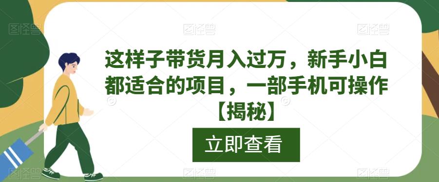 这样子带货月入过万，新手小白都适合的项目，一部手机可操作【揭秘】-千城资源网