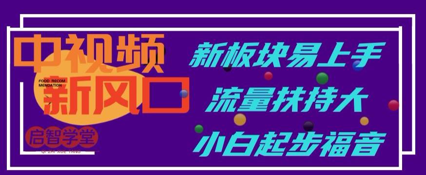 中视频新风口，新板块易上手，流量扶持大，小白起步福音【揭秘】-千城资源网
