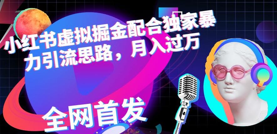 小红书虚拟掘金配合独家首发暴力引流思路，月入过万【揭秘】-千城资源网