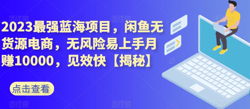 2023最强蓝海项目，闲鱼无货源电商，无风险易上手月赚10000，见效快【揭秘】-千城资源网