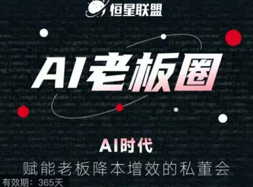 恒星联盟·AI老板圈，AI时代，赋能老板降本增效的私董会，帮你轻松掌握AI赋能-千城资源网