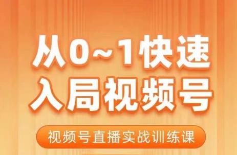 陈厂长·从0-1快速入局视频号课程，视频号直播实战训练课-千城资源网