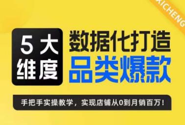 玺承·5大维度，数据化打造电商品类爆款特训营，一套高效运营爆款方法论-千城资源网