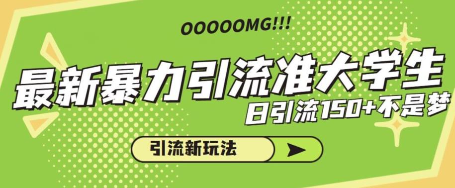 最新暴力引流准大学生，日引流150+不是梦，引流新玩法【揭秘】-千城资源网