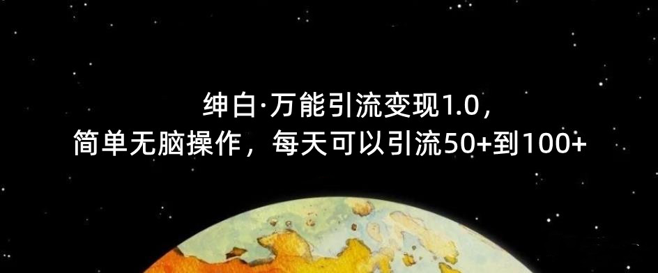 【推荐】绅白·万能引流变现1.0，简单无脑操作，每天可以引流50+到100+-千城资源网