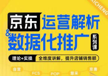 京东运营解析与数据化推广系列课，全维度讲解京东运营逻辑+数据化推广提升店铺销售额-千城资源网
