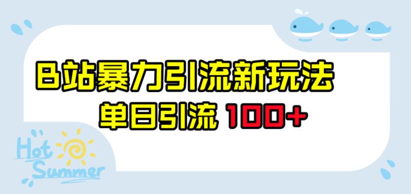 B站暴力引流新玩法，单日引流100+【揭秘】-千城资源网