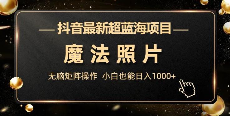 抖音最新超蓝海项目，魔法照片，无脑矩阵操作，小白也能日入1000+【揭秘】-千城资源网