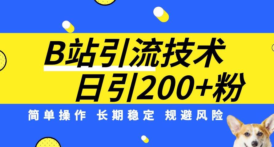 B站引流技术：每天引流200精准粉，简单操作，长期稳定，规避风险-千城资源网
