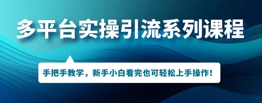 多平台引流实操系列课程，新手小白看完也可轻松上手进行引流操作-千城资源网