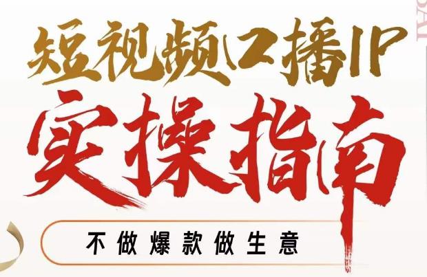 周百见·短视频口播IP实操指南视频课，不做爆款做生意-千城资源网