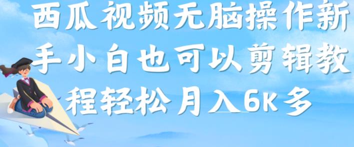 西瓜视频搞笑号，无脑操作新手小白也可月入6K-千城资源网