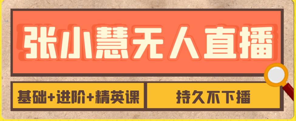 张小慧无人直播精英课，基础+进阶+精英课，持久不下播-千城资源网
