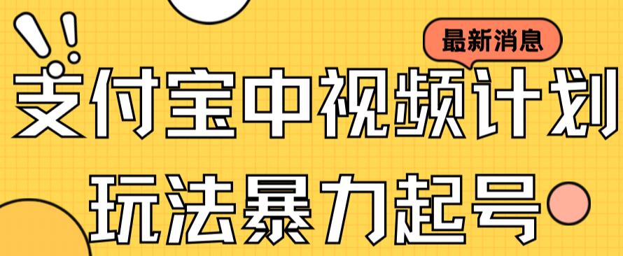 支付宝中视频玩法暴力起号影视起号有播放即可获得收益（带素材）-千城资源网