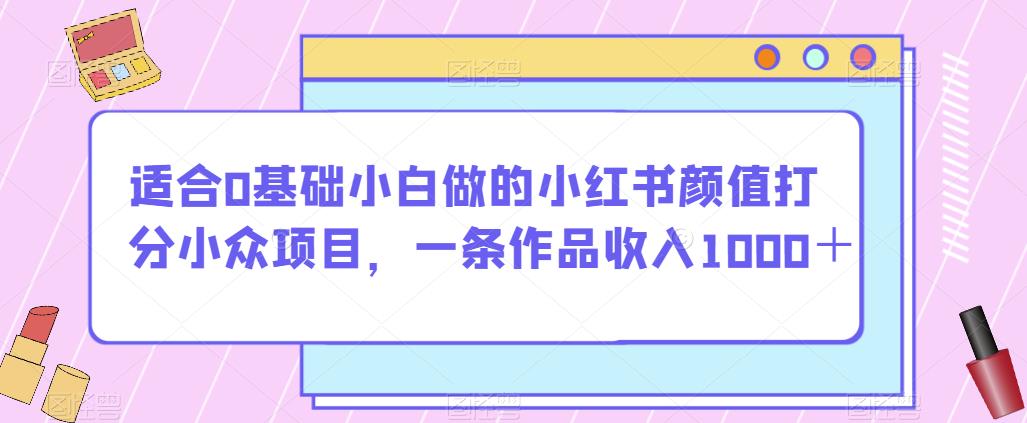 适合0基础小白做的小红书颜值打分小众项目，一条作品收入1000＋【揭秘】-千城资源网