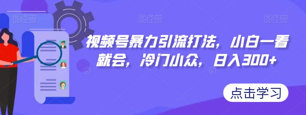视频号暴力引流打法，小白一看就会，冷门小众，日入300+【揭秘】-千城资源网