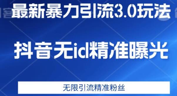 最新暴力引流3.0版本，抖音无id暴力引流各行业精准用户-千城资源网
