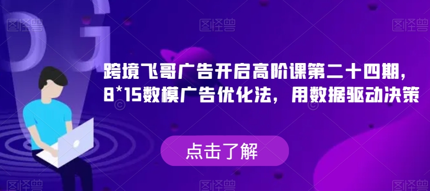 跨境飞哥广告开启高阶课第二十四期，​8*15数模广告优化法，用数据驱动决策-千城资源网