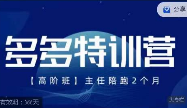 纪主任·多多特训营高阶班【9月13日更新】，拼多多最新玩法技巧落地实操-千城资源网