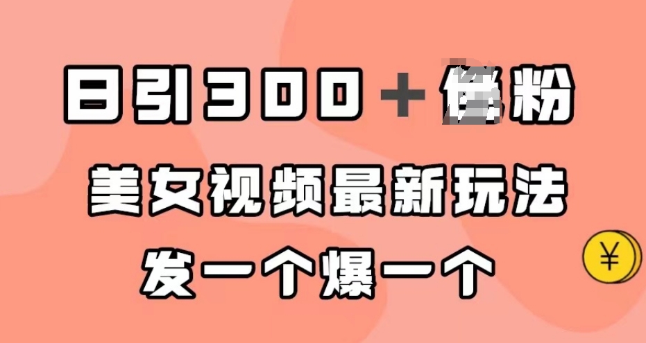 日引300＋男粉，美女视频最新玩法，发一个爆一个【揭秘】-千城资源网
