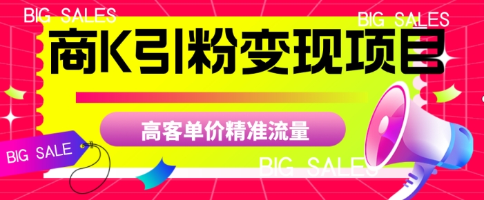 商K引粉变现项目，高客单价精准流量【揭秘】-千城资源网