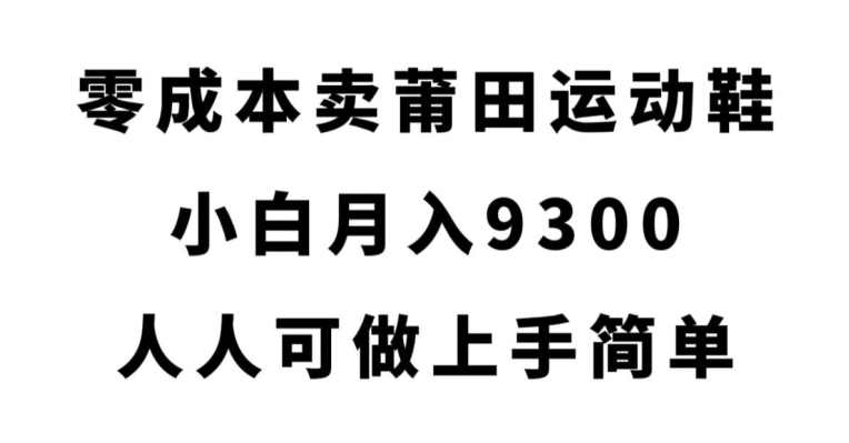 零成本卖莆田运动鞋，小白月入9300，人人可做上手简单【揭秘】-千城资源网