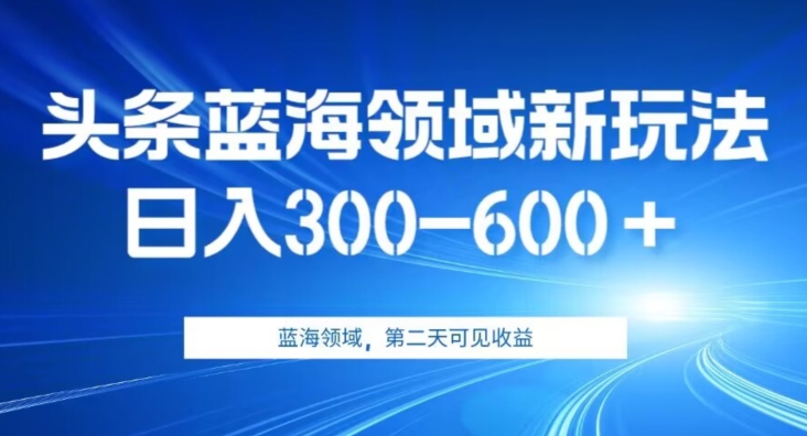 AI头条野路子蓝海领域新玩法2.0，日入300-600＋，附保姆级教程【揭秘】-千城资源网