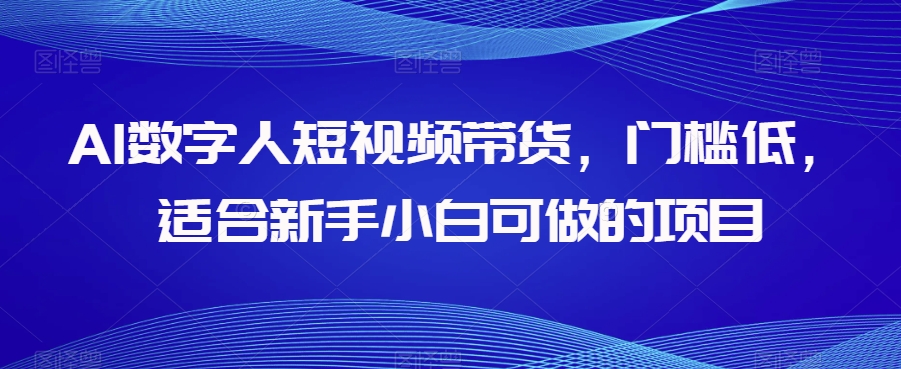 AI数字人短视频带货，门槛低，适合新手小白可做的项目-千城资源网