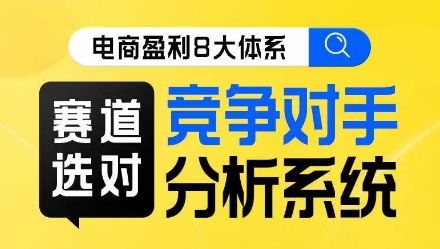电商盈利8大体系·赛道选对，​竞争对手分析系统线上课-千城资源网