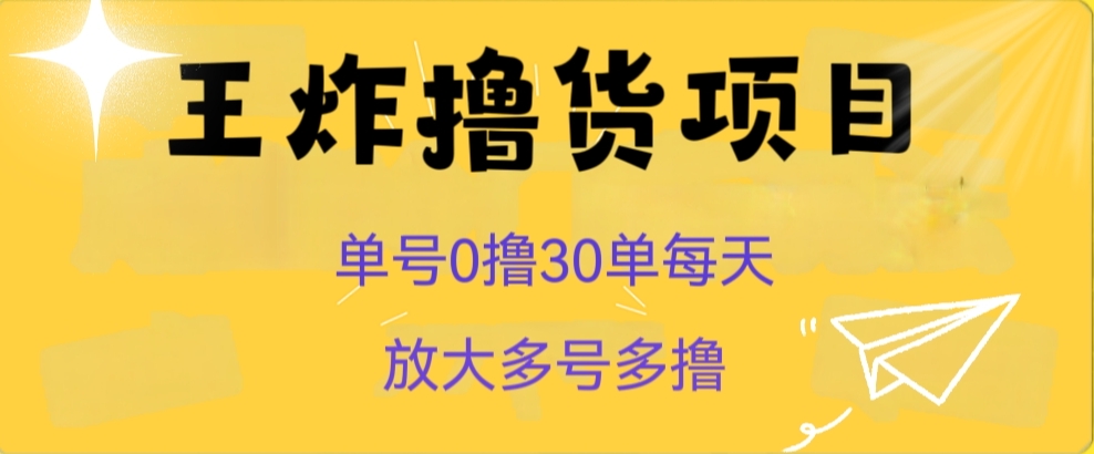 王炸撸货项目，单号0撸30单每天，多号多撸【揭秘】-千城资源网