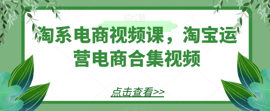 淘系电商视频课，淘宝运营电商合集视频-千城资源网
