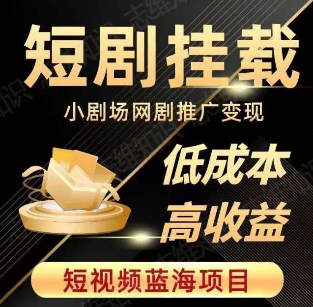 2023短视频蓝海项目，抖音快手短剧推广变现教程，低成本高收益-千城资源网