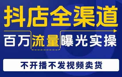 抖店全渠道百万流量曝光实操，不开播不发视频带货-千城资源网