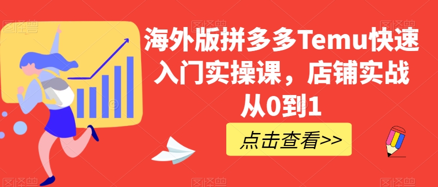 海外版拼多多Temu快速入门实操课，店铺实战从0到1-千城资源网