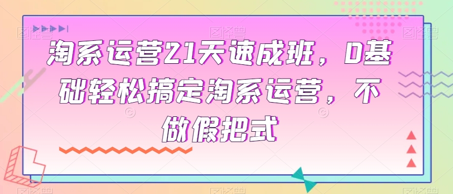 淘系运营21天速成班，0基础轻松搞定淘系运营，不做假把式-千城资源网