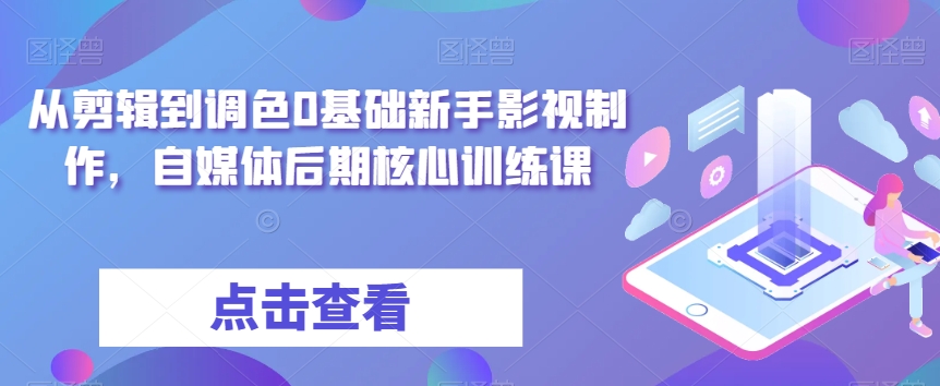 从剪辑到调色0基础新手影视制作，自媒体后期核心训练课-千城资源网