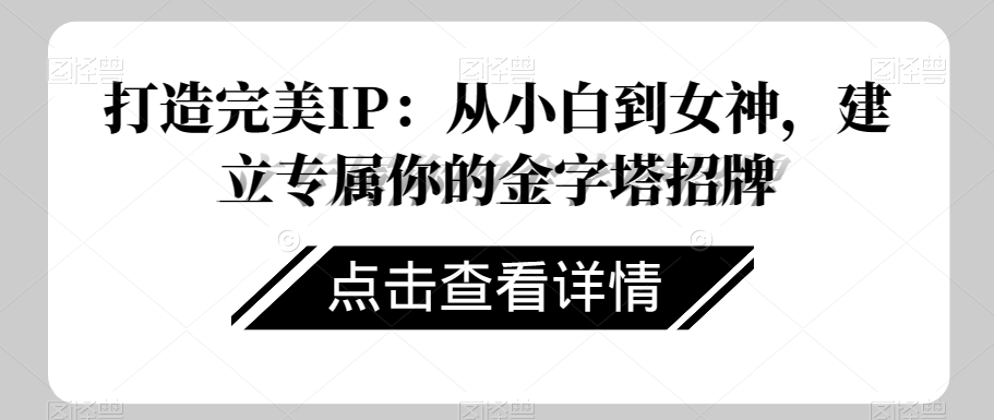 打造完美IP：从小白到女神，建立专属你的金字塔招牌-千城资源网