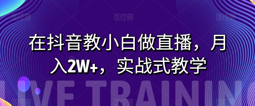 在抖音教小白做直播，月入2W+，实战式教学【揭秘】-千城资源网