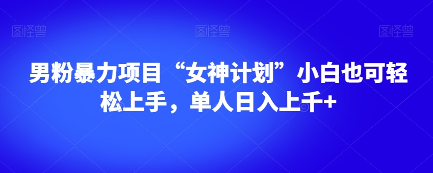 男粉暴力项目“女神计划”小白也可轻松上手，单人日入上千+【揭秘】-千城资源网