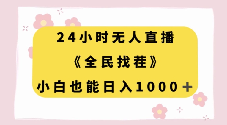 24小时无人直播，全民找茬，小白也能日入1000+【揭秘】-千城资源网