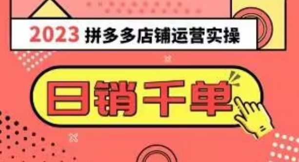 2023拼多多运营实操，每天30分钟日销1000＋，爆款选品技巧大全（10节课）-千城资源网