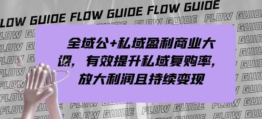 全域公+私域盈利商业大课，有效提升私域复购率，放大利润且持续变现-千城资源网