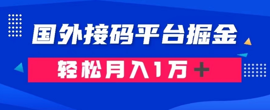 通过国外接码平台掘金：成本1.3，利润10＋，轻松月入1万＋【揭秘】-千城资源网