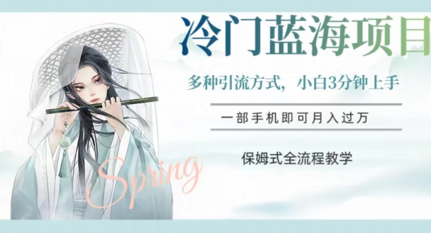 冷门蓝海项目，操作简单，小白3分钟上手，多种引流方式，保姆式全流程教学【揭秘】-千城资源网
